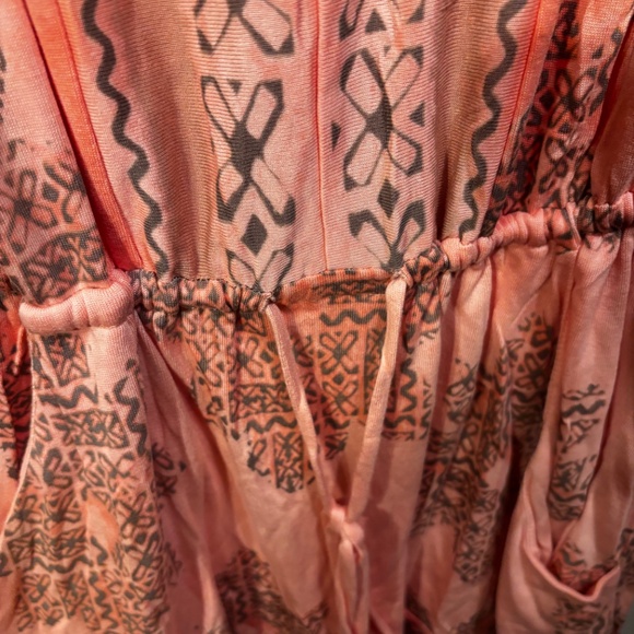 Juicy Couture Blouson Dress Orange Print 3/4 Sleeves Size Medium - Picture 8 of 10